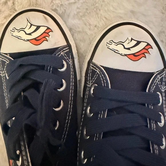 Blue and Orange Denver Broncos Sneakers - Picture 4 of 7